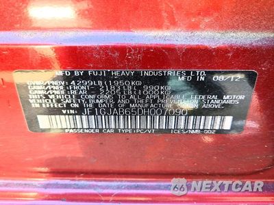 Zdjęcie 13 z 13 samochodu: 2013 SUBARU IMPREZA PREMIUM VIN:JF1GJAB65DH007090 - miniatura
