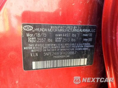 Zdjęcie 12 z 12 samochodu: 2015 HYUNDAI SONATA SE VIN:5NPE24AF9FH208867 - miniatura