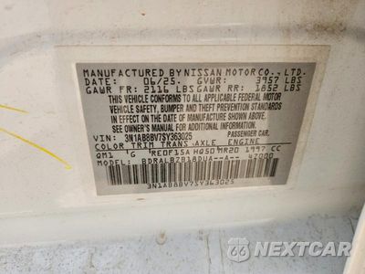 Zdjęcie 12 z 12 samochodu: 2025 NISSAN SENTRA S VIN:3N1AB8BV7SY363025 - miniatura