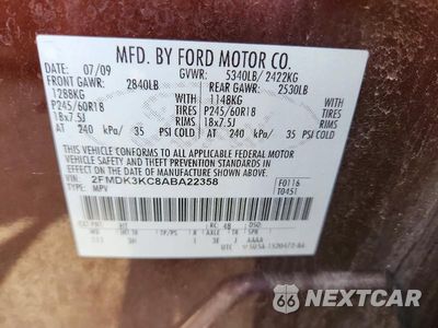 Zdjęcie 13 z 13 samochodu: 2010 FORD EDGE LIMITED VIN:2FMDK3KC8ABA22358 - miniatura