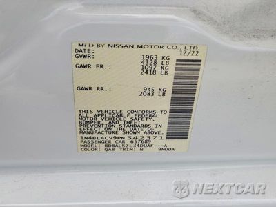 Zdjęcie 12 z 12 samochodu: 2023 NISSAN ALTIMA SR VIN:1N4BL4CV9PN342371 - miniatura
