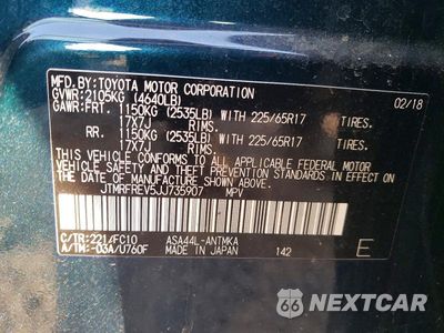 Zdjęcie 13 z 13 samochodu: 2018 TOYOTA RAV4 XLE VIN:JTMRFREV5JJ735907 - miniatura