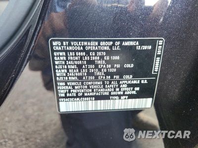 Zdjęcie 13 z 13 samochodu: 2020 VOLKSWAGEN ATLAS CROSS SPORT SE VIN:1V24C2CA9LC203219 - miniatura
