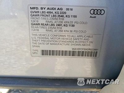 Zdjęcie 13 z 13 samochodu: 2016 AUDI Q3 PREMIUM PLUS VIN:WA1EFCFS0GR023891 - miniatura