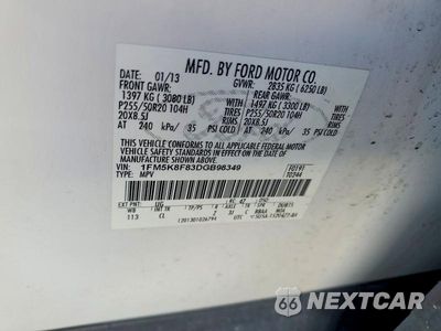 Zdjęcie 13 z 13 samochodu: 2013 FORD EXPLORER LIMITED VIN:1FM5K8F83DGB98349 - miniatura
