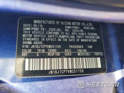 Zdjęcie 14 z 14 samochodu: 2019 NISSAN ROGUE SPORT S VIN:JN1BJ1CP7KW231159 - miniatura