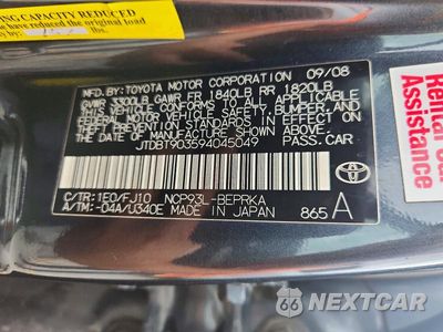 Zdjęcie 13 z 13 samochodu: 2009 TOYOTA YARIS BASE VIN:JTDBT903594045049 - miniatura