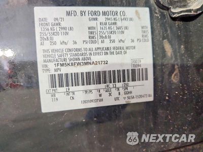 Zdjęcie 13 z 13 samochodu: 2021 FORD EXPLORER LIMITED VIN:1FM5K8FW3MNA21732 - miniatura