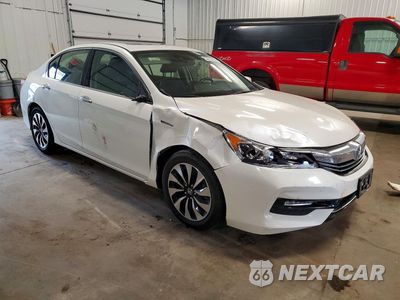 Czwarte zdjęcie samochodu z boku: 2017 HONDA ACCORD HYBRID EXL VIN:JHMCR6F59HC002086 - miniatura