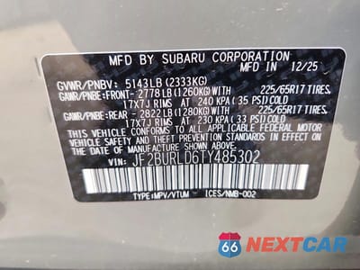 Zdjęcie 14 z 14 samochodu: 2026 SUBARU OUTBACK WILDERNESS VIN:JF2BURLD6TY485302 - miniatura