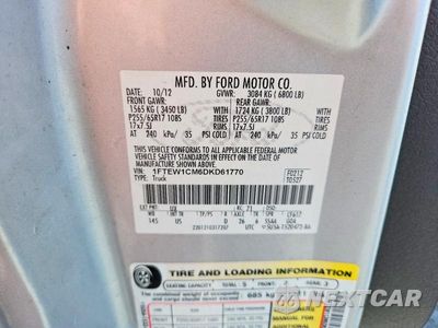 Zdjęcie 12 z 12 samochodu: 2013 FORD F150 SUPERCREW VIN:1FTEW1CM6DKD61770 - miniatura