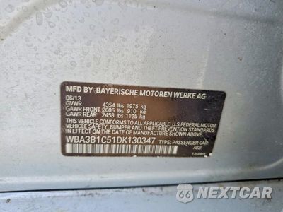 Zdjęcie 12 z 12 samochodu: 2013 BMW 320 I VIN:WBA3B1C51DK130347 - miniatura