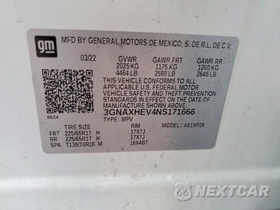Zdjęcie 12 z 12 samochodu: 2022 CHEVROLET EQUINOX LS VIN:3GNAXHEV4NS171666 - miniatura