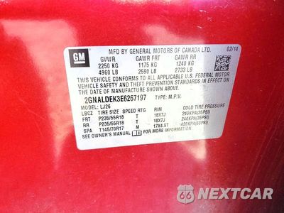 Zdjęcie 13 z 13 samochodu: 2014 CHEVROLET EQUINOX LTZ VIN:2GNALDEK3E6267197 - miniatura