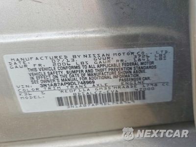 Zdjęcie 12 z 12 samochodu: 2013 NISSAN SENTRA S VIN:3N1AB7AP9DL748969 - miniatura