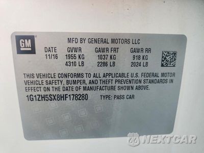 Zdjęcie 12 z 12 samochodu: 2017 CHEVROLET MALIBU PREMIER VIN:1G1ZH5SX8HF178280 - miniatura
