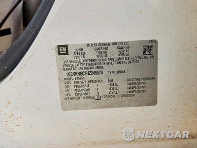 Zdjęcie 12 z 12 samochodu: 2017 CHEVROLET SILVERADO K1500 LT VIN:1GCVKREC2HZ245574 - miniatura
