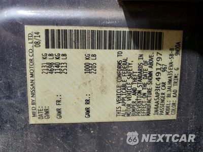 Zdjęcie 13 z 13 samochodu: 2014 NISSAN MAXIMA 3.5 SV VIN:1N4AA5AP3EC491797 - miniatura