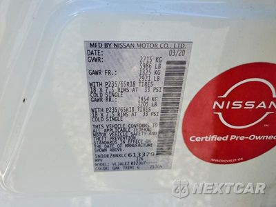 Zdjęcie 13 z 13 samochodu: 2020 NISSAN PATHFINDER SV VIN:5N1DR2BNXLC613379 - miniatura