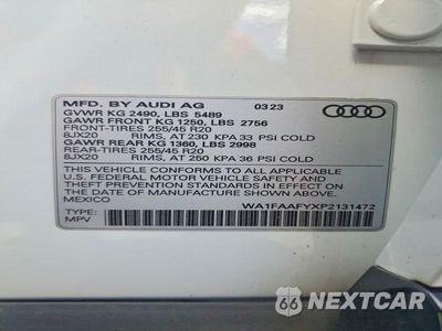 Zdjęcie 13 z 13 samochodu: 2023 AUDI Q5 PRESTIGE 45 VIN:WA1FAAFYXP2131472 - miniatura