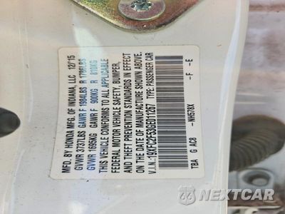 Zdjęcie 12 z 12 samochodu: 2016 HONDA CIVIC LX VIN:19XFC2F53GE011267 - miniatura