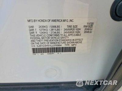Zdjęcie 13 z 13 samochodu: 2020 ACURA MDX TECHNOLOGY VIN:5J8YD3H51LL016964 - miniatura