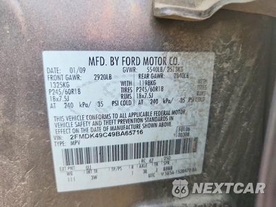 Zdjęcie 13 z 13 samochodu: 2009 FORD EDGE LIMITED VIN:2FMDK49C49BA65716 - miniatura