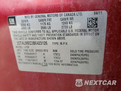 Zdjęcie 13 z 13 samochodu: 2011 GMC TERRAIN SLE VIN:2CTALMEC3B6423126 - miniatura