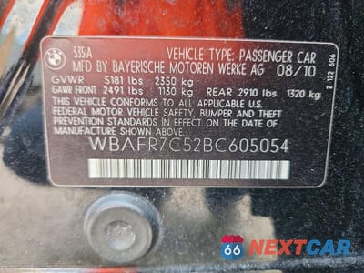 Zdjęcie 12 z 12 samochodu: 2011 BMW 535 I VIN:WBAFR7C52BC605054 - miniatura