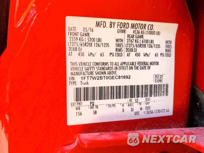 Zdjęcie 13 z 13 samochodu: 2016 FORD F250 SUPER DUTY VIN:1FT7W2BT0GEC81892 - miniatura