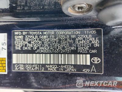 Zdjęcie 12 z 12 samochodu: 2006 TOYOTA PRIUS BASE VIN:JTDKB20U163129731 - miniatura