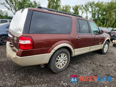 Trzecie zdjęcie samochodu z tyłu: 2008 FORD EXPEDITION EL EDDIE BAUER VIN:1FMFK18588LA67252 - miniatura