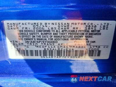Zdjęcie 12 z 12 samochodu: 2014 NISSAN SENTRA SR VIN:3N1AB7AP7EY304803 - miniatura