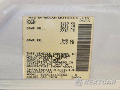 Zdjęcie 12 z 12 samochodu: 2015 NISSAN ALTIMA 2.5 SL VIN:1N4AL3APXFC431614 - miniatura