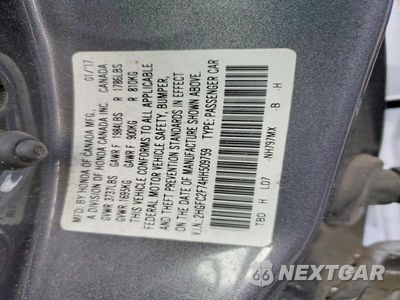Zdjęcie 12 z 12 samochodu: 2017 HONDA CIVIC EX VIN:2HGFC2F74HH509759 - miniatura
