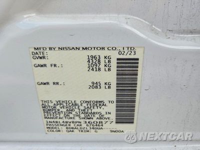 Zdjęcie 12 z 12 samochodu: 2023 NISSAN ALTIMA S VIN:1N4BL4BV8PN360877 - miniatura