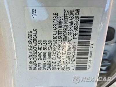 Zdjęcie 12 z 12 samochodu: 2022 HONDA ACCORD HYBRID SPORT VIN:1HGCV3F24NA041016 - miniatura