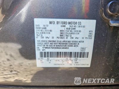 Zdjęcie 13 z 13 samochodu: 2022 FORD EXPLORER XLT VIN:1FMSK7DHXNGC40453 - miniatura
