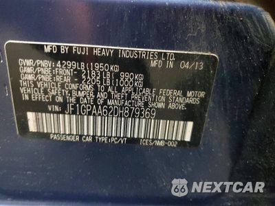 Zdjęcie 12 z 12 samochodu: 2013 SUBARU IMPREZA VIN:JF1GPAA62DH879369 - miniatura