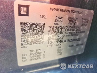 Zdjęcie 12 z 12 samochodu: 2021 CHEVROLET SILVERADO C1500 CUSTOM VIN:1GCPWBEK1MZ281522 - miniatura