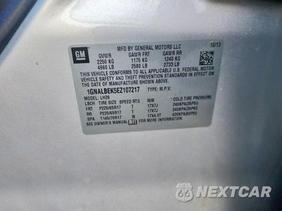 Zdjęcie 13 z 13 samochodu: 2014 CHEVROLET EQUINOX LT VIN:1GNALBEK5EZ107217 - miniatura