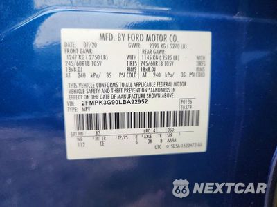 Zdjęcie 13 z 13 samochodu: 2020 FORD EDGE SE VIN:2FMPK3G90LBA92952 - miniatura