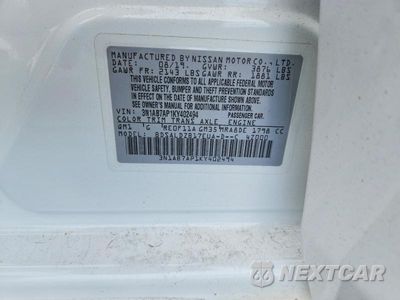 Zdjęcie 13 z 13 samochodu: 2019 NISSAN SENTRA SV VIN:3N1AB7AP1KY402494 - miniatura