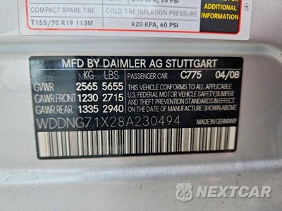 Zdjęcie 12 z 12 samochodu: 2008 MERCEDES-BENZ S 550 VIN:WDDNG71X28A230494 - miniatura