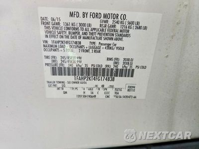 Zdjęcie 12 z 12 samochodu: 2015 FORD TAURUS SHO VIN:1FAHP2KT4FG174838 - miniatura