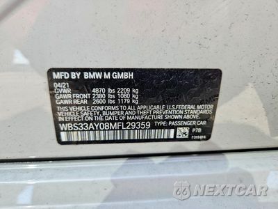 Zdjęcie 12 z 12 samochodu: 2021 BMW M3 COMPETITION VIN:WBS33AY08MFL29359 - miniatura
