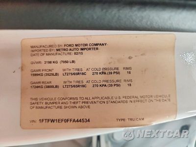 Zdjęcie 13 z 13 samochodu: 2015 FORD F150 SUPERCREW VIN:1FTFW1EF0FFA44534 - miniatura