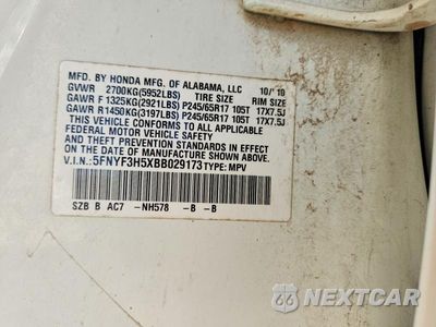 Zdjęcie 14 z 14 samochodu: 2011 HONDA PILOT EXL VIN:5FNYF3H5XBB029173 - miniatura