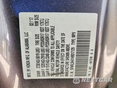 Zdjęcie 14 z 14 samochodu: 2017 HONDA ODYSSEY EX VIN:5FNRL5H41HB017129 - miniatura
