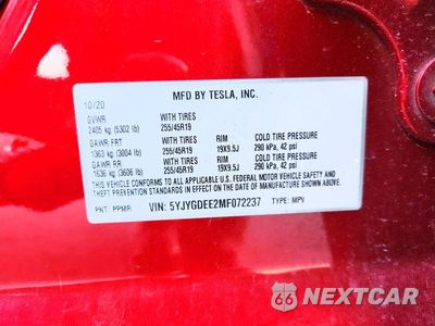 Zdjęcie 12 z 12 samochodu: 2021 TESLA MODEL Y VIN:5YJYGDEE2MF072237 - miniatura